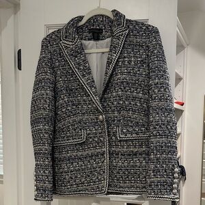 House of Harlow Metallic Tweed Boyfriend Blazer Size XS